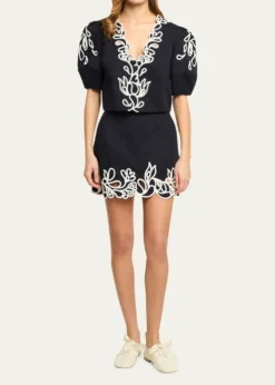 Cinq a SeptBellara Embroidered Paisley Bloom Top