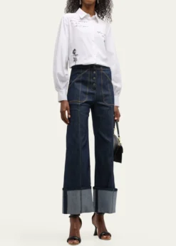 Cinq a SeptBenji Cuffed Ankle Topstitched Denim Pants