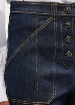 Cinq a SeptBenji Cuffed Ankle Topstitched Denim Pants