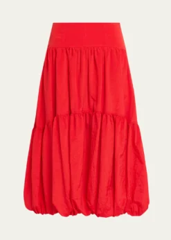 Cinq a SeptBlythe High-Waist Tiered Midi Skirt