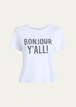 Cinq a SeptBonjour Y'all Embellished Shrunken Tee