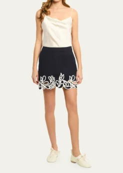 Cinq a SeptBonnie Embroidered Paisley Bloom Skirt