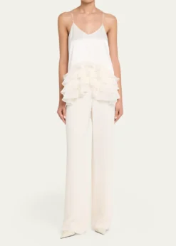 Cinq a SeptCabrina Silk Ruffled Top