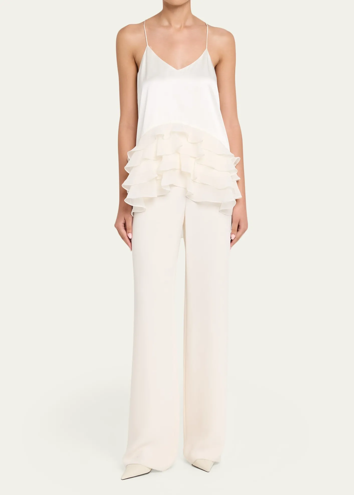 Cinq a SeptCabrina Silk Ruffled Top