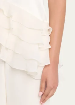 Cinq a SeptCabrina Silk Ruffled Top