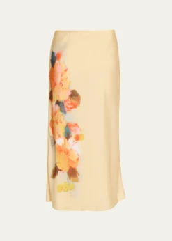 Cinq a SeptCarole Watercolor Floral Midi Skirt