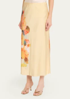 Cinq a SeptCarole Watercolor Floral Midi Skirt
