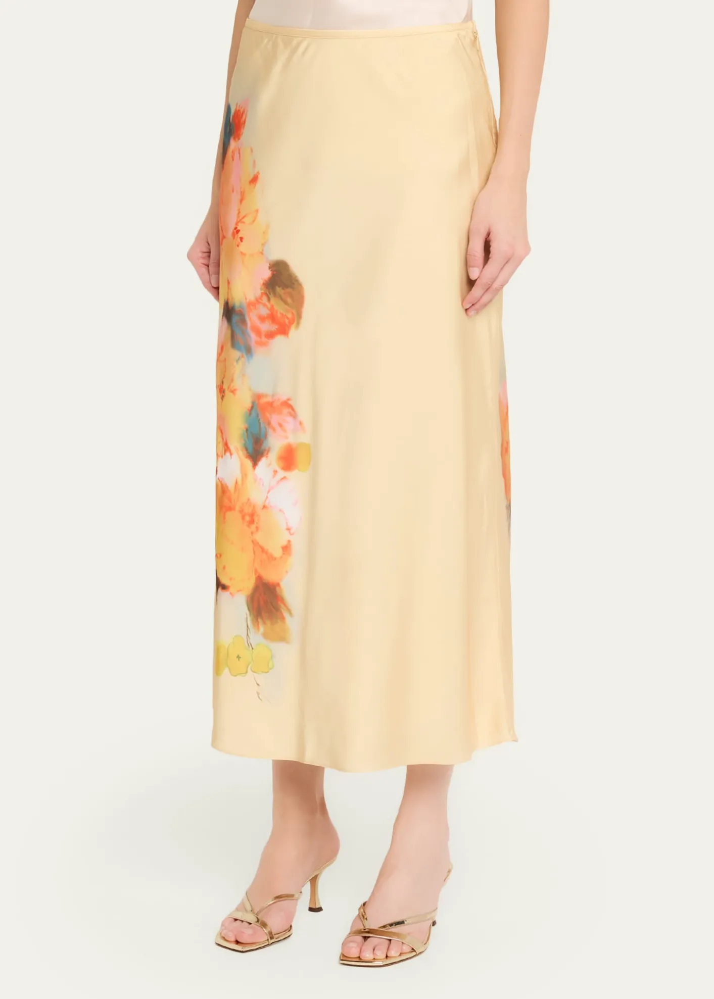 Cinq a SeptCarole Watercolor Floral Midi Skirt