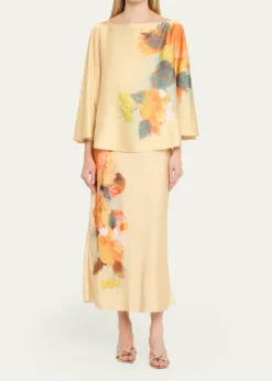 Cinq a SeptCarole Watercolor Floral Top