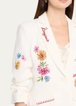 Cinq a SeptCheyenne Embroidered Vine Blazer