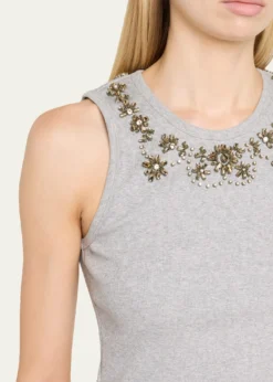 Cinq a SeptCrystal Lattice Tank Top