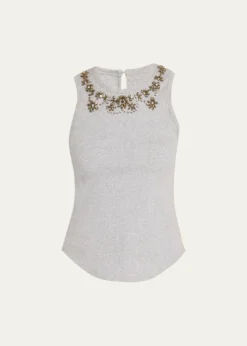 Cinq a SeptCrystal Lattice Tank Top