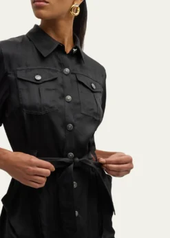 Cinq a SeptDamla Belted Puff-Sleeve Mini Shirtdress