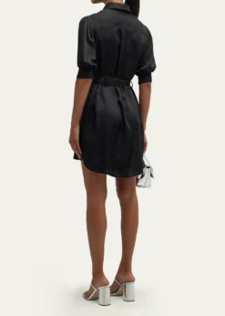 Cinq a SeptDamla Belted Puff-Sleeve Mini Shirtdress