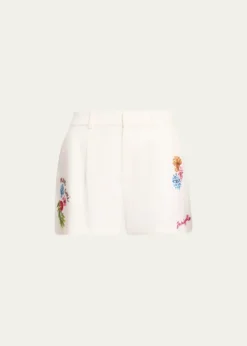 Cinq a SeptEmmie Embroidered Vine Shorts