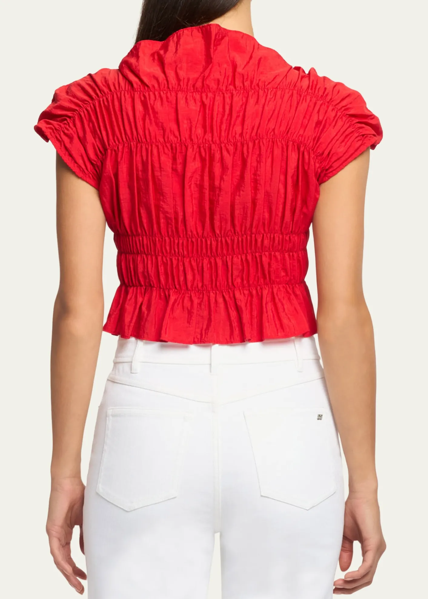 Cinq a SeptEvalina Smocked Crop Top