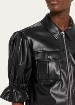 Cinq a SeptHolly Cropped Vegan Leather Jacket