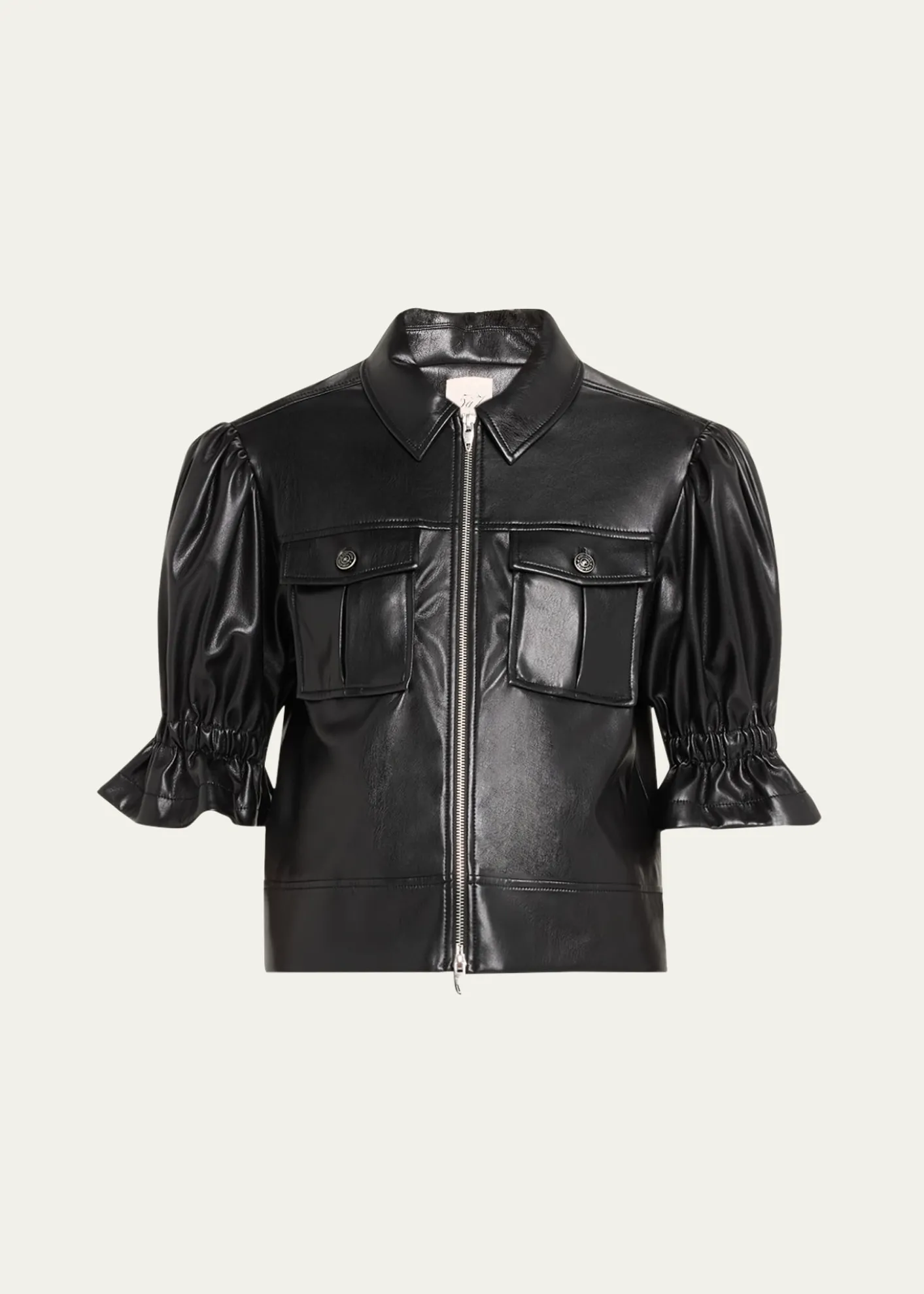 Cinq a SeptHolly Cropped Vegan Leather Jacket