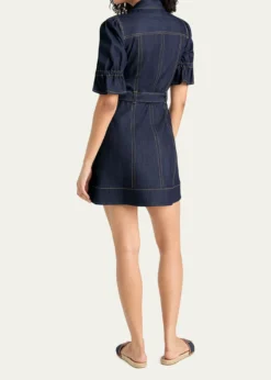Cinq a SeptHolly Denim Puff-Sleeve Mini Dress