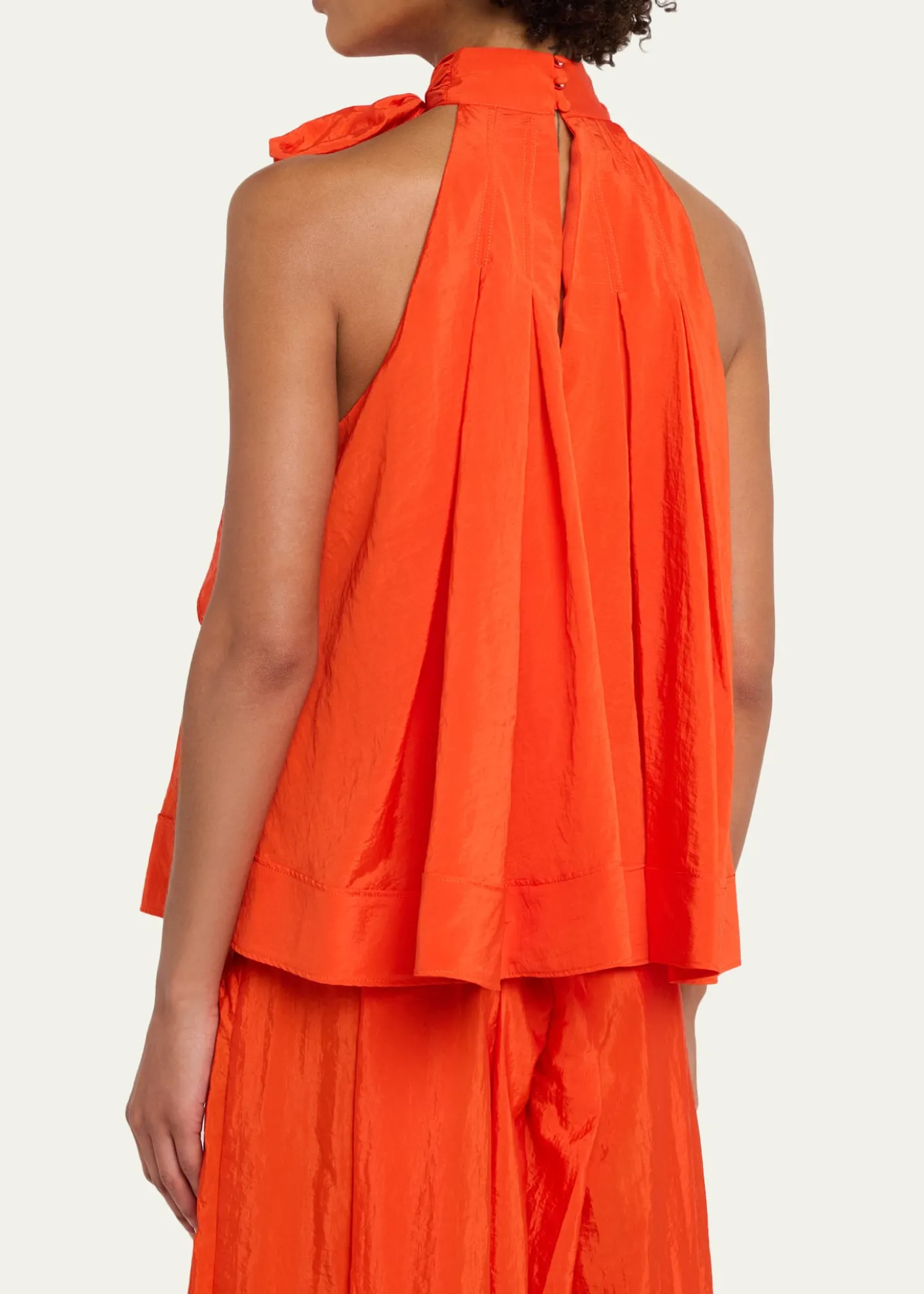Cinq a SeptJagger High-Neck Taffeta Blouse