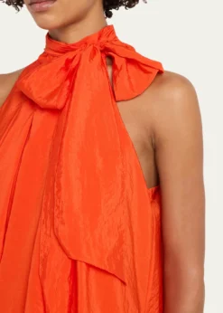 Cinq a SeptJagger High-Neck Taffeta Blouse