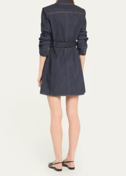 Cinq a SeptJenessa Belted Denim Mini Wrap Shirtdress