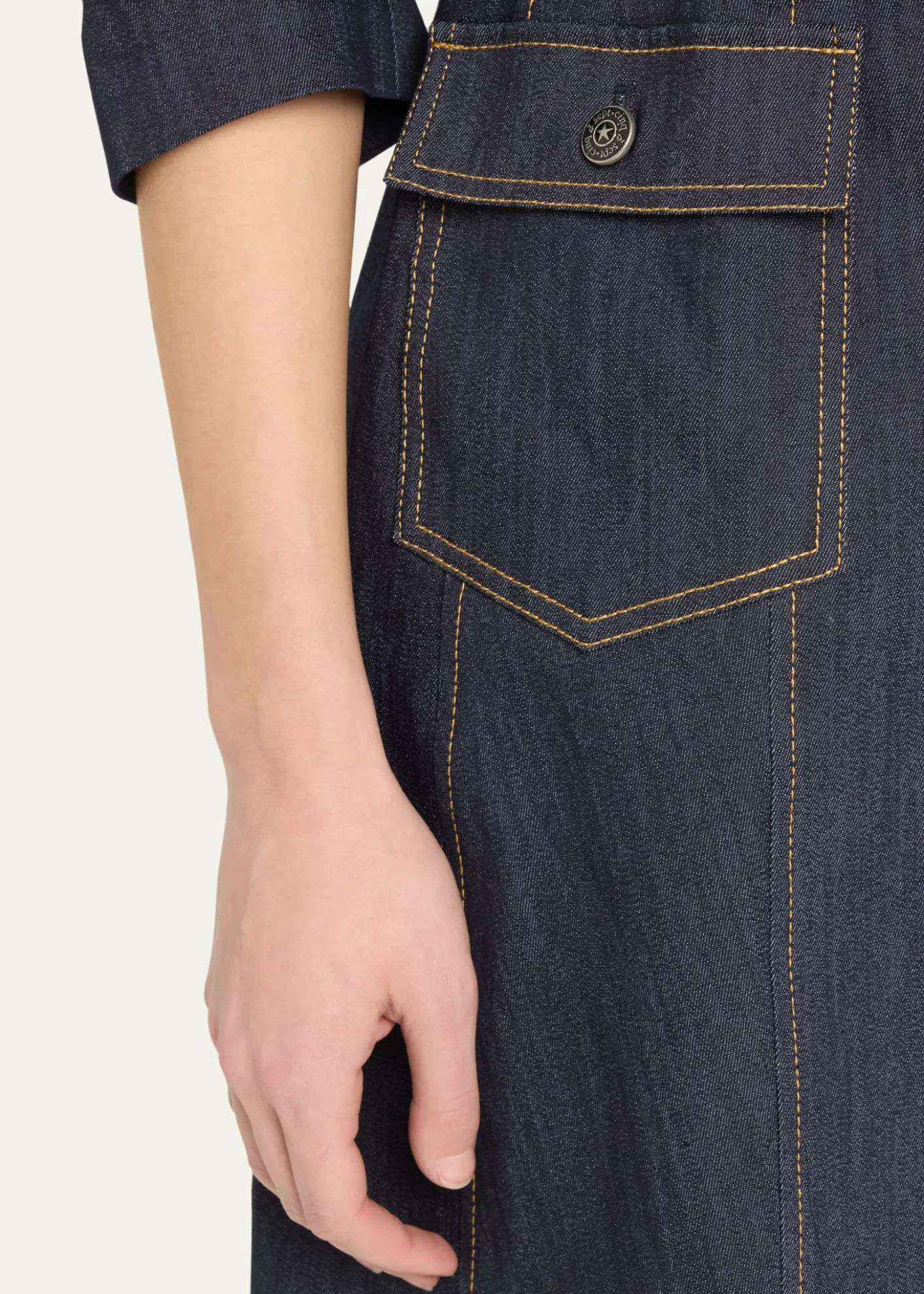 Cinq a SeptJenessa Belted Denim Mini Wrap Shirtdress