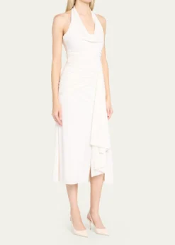 Cinq a SeptKaia Draped Halter Midi Dress