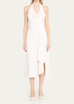 Cinq a SeptKaia Draped Halter Midi Dress