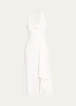 Cinq a SeptKaia Draped Halter Midi Dress