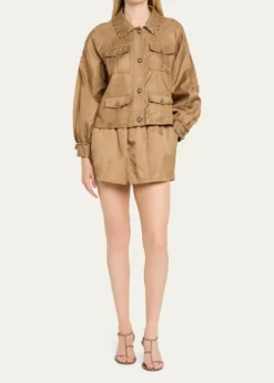 Cinq a SeptKendra Nylon Drawstring Shorts