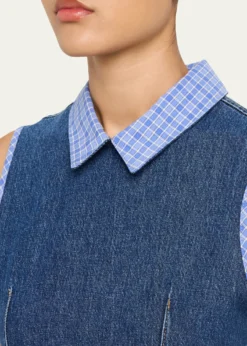 Cinq a SeptKyra Sleeveless Belted Denim Mini Dress