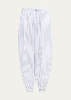 Cinq a SeptLeo Striped Drawstring Balloon Pants