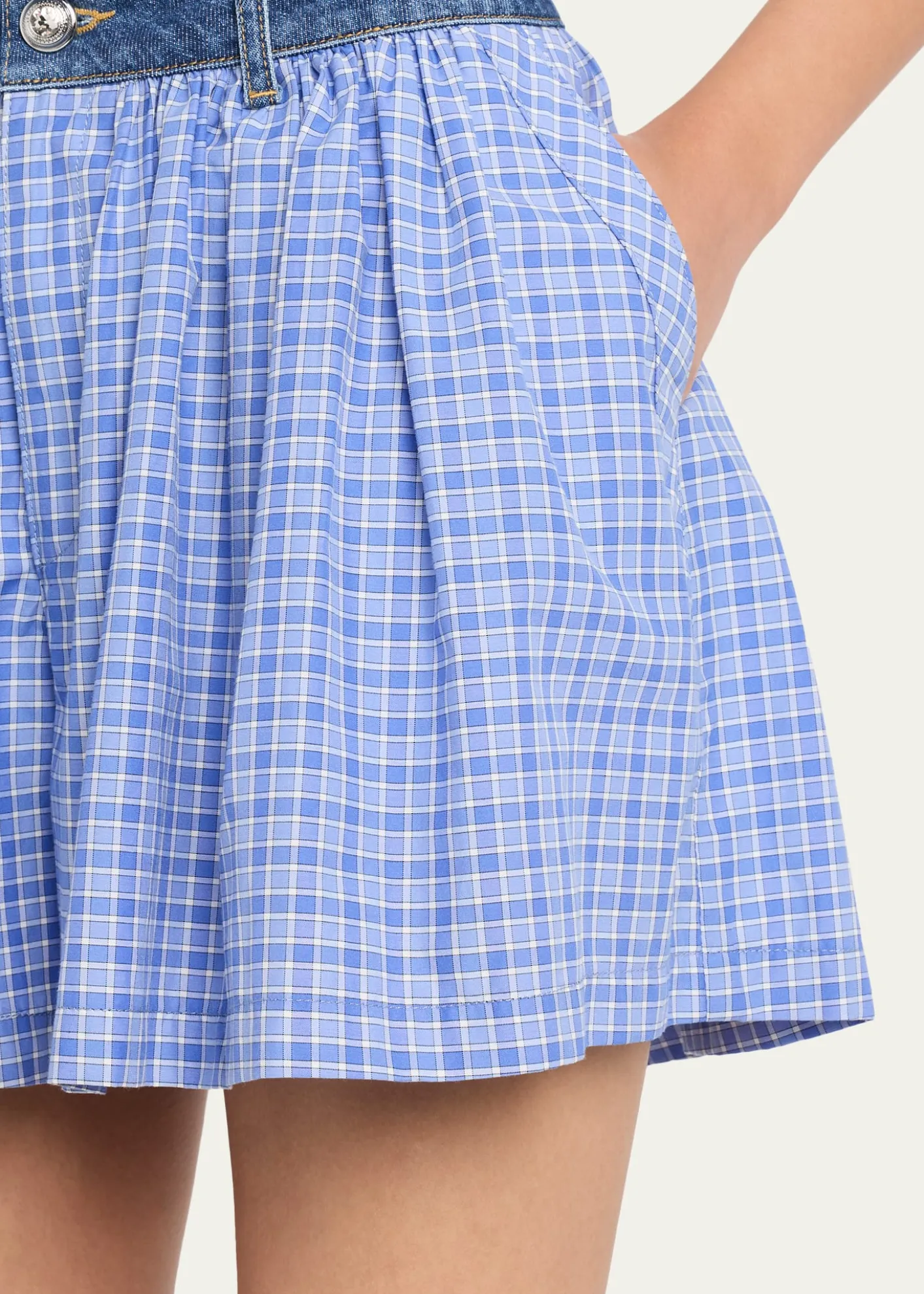 Cinq a SeptMadalyn Wide-Leg Gingham Shorts