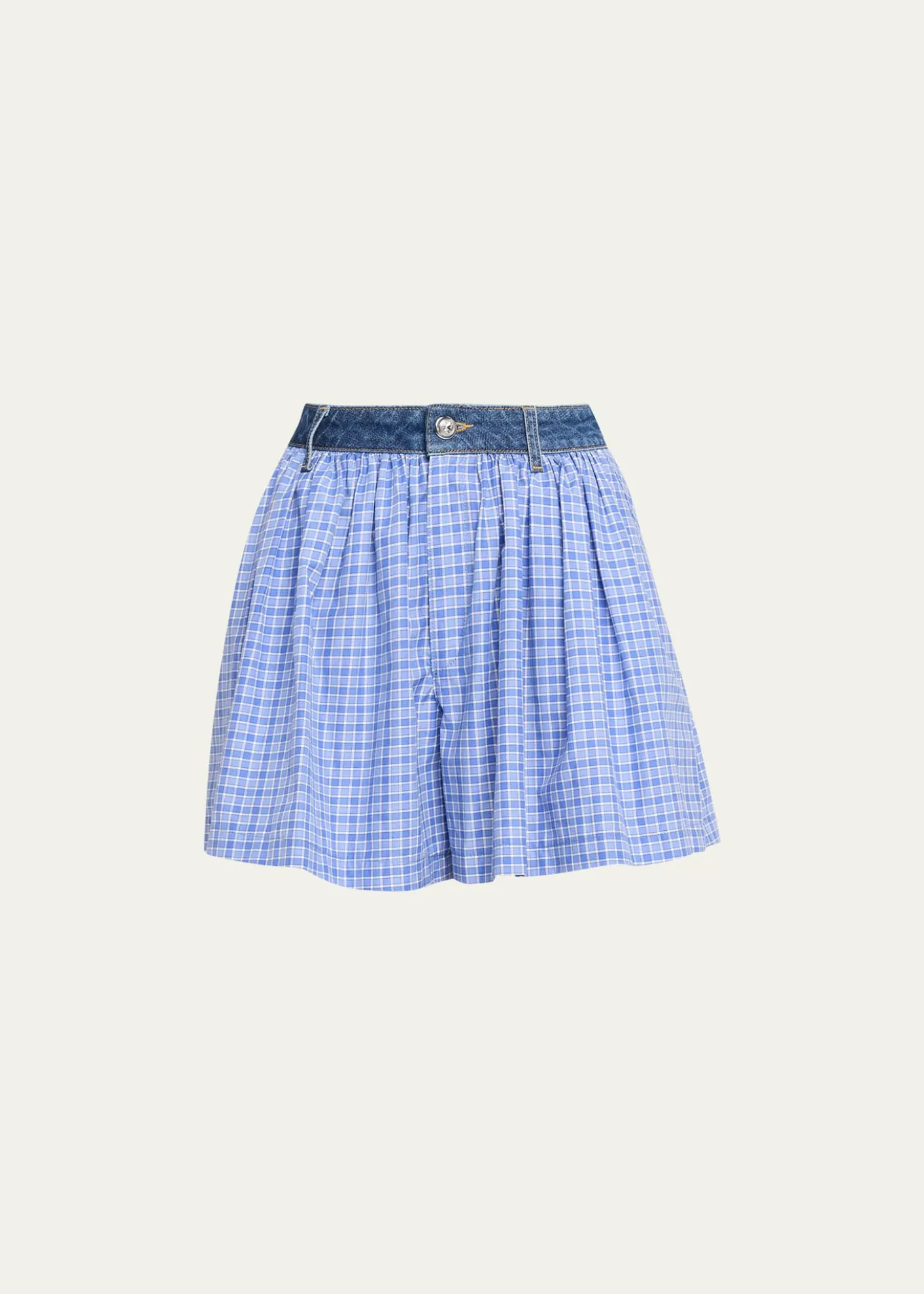 Cinq a SeptMadalyn Wide-Leg Gingham Shorts