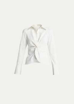 Cinq a SeptMcKenna Long-Sleeve Collared Top