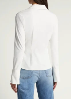 Cinq a SeptMcKenna Long-Sleeve Collared Top