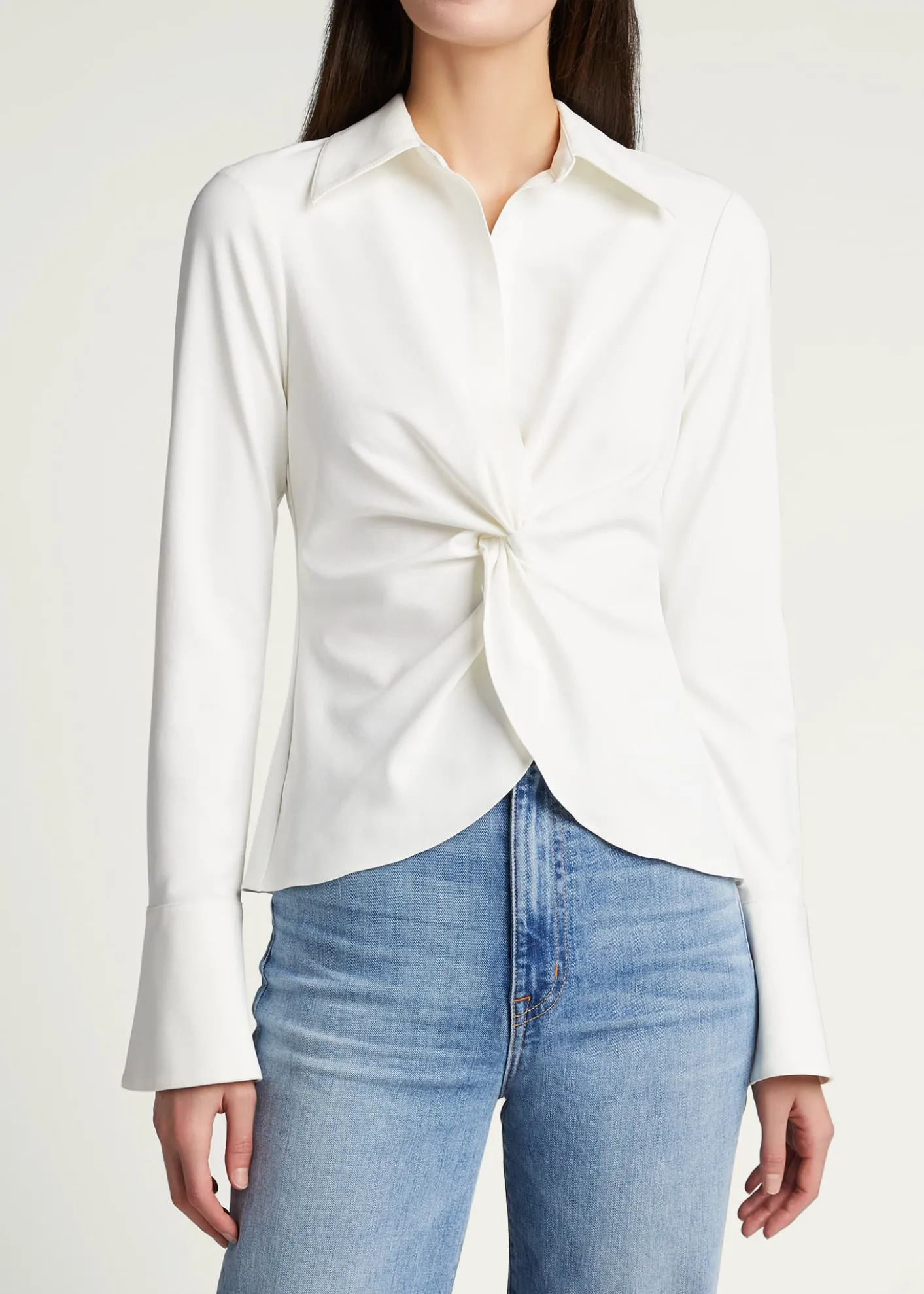 Cinq a SeptMcKenna Long-Sleeve Collared Top
