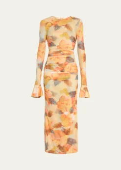 Cinq a SeptNeriah Watercolor Floral Mesh Maxi Dress