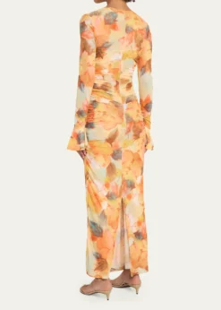 Cinq a SeptNeriah Watercolor Floral Mesh Maxi Dress