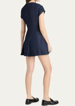 Cinq a SeptNova Short-Sleeve Denim Mini Dress