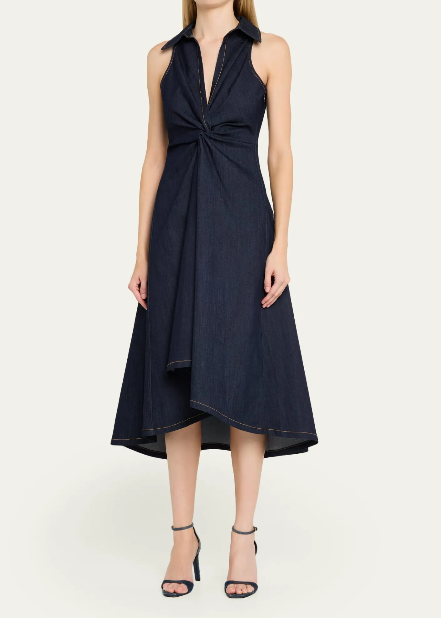 Cinq a SeptSherri Twist-Front Denim Dress