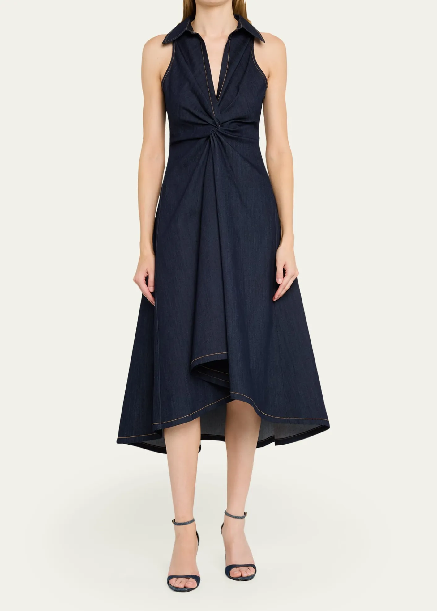 Cinq a SeptSherri Twist-Front Denim Dress