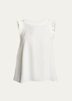 Cinq a SeptTous Les Jours Lenore Crewneck Sleeveless Silk Top