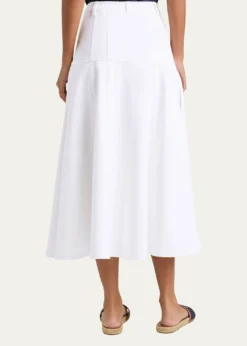Cinq a SeptVeena Button-Front Midi Skirt