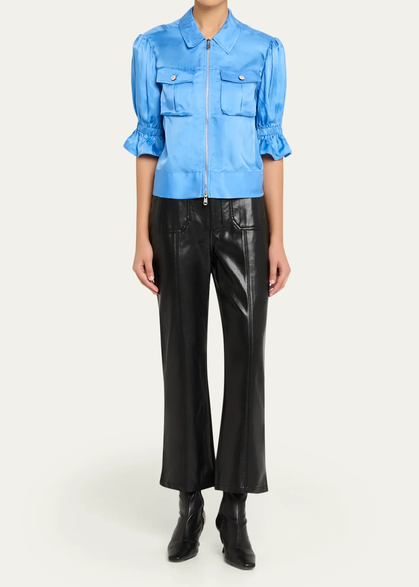 Cinq a SeptVegan Leather Kick-Flare Pants