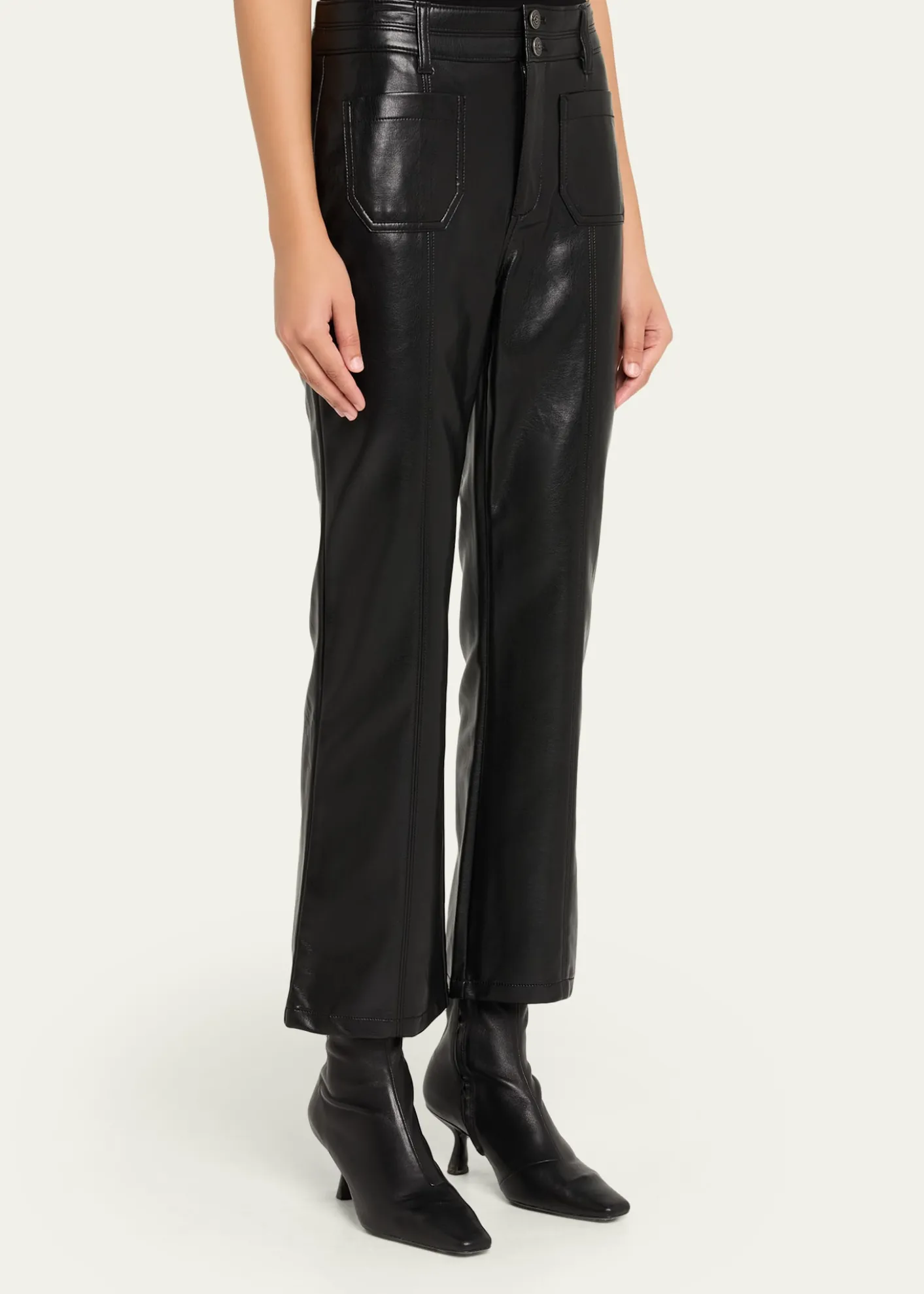 Cinq a SeptVegan Leather Kick-Flare Pants