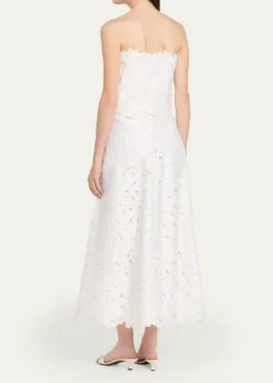 CostarellosVella Strapless A-Line Midi Dress