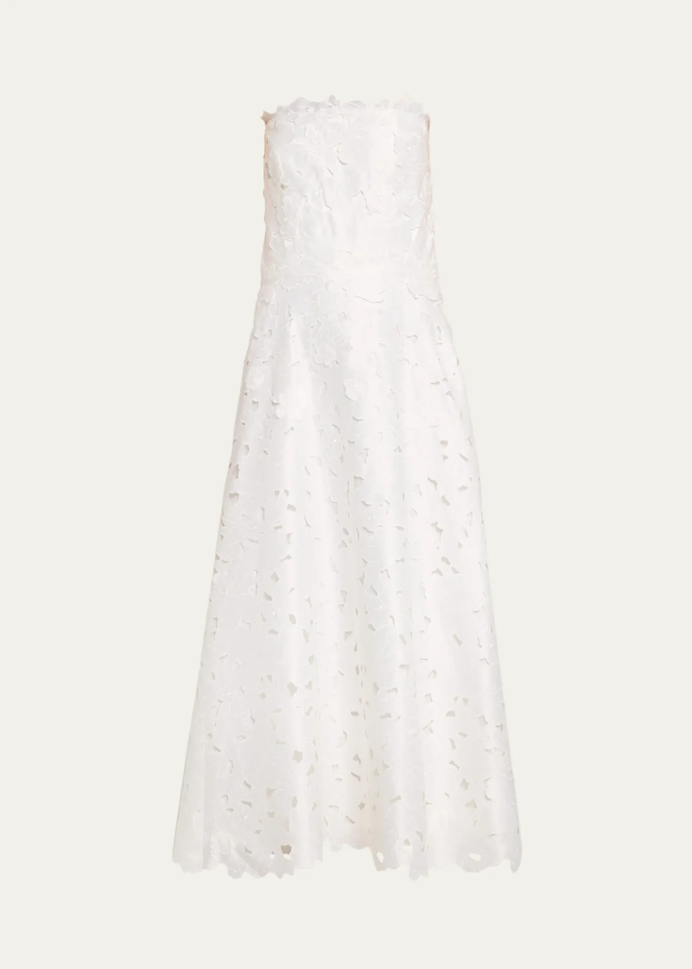 CostarellosVella Strapless A-Line Midi Dress