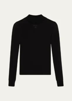 CourregesRe-Edition Mock-Neck Long-Sleeve Fitted Top